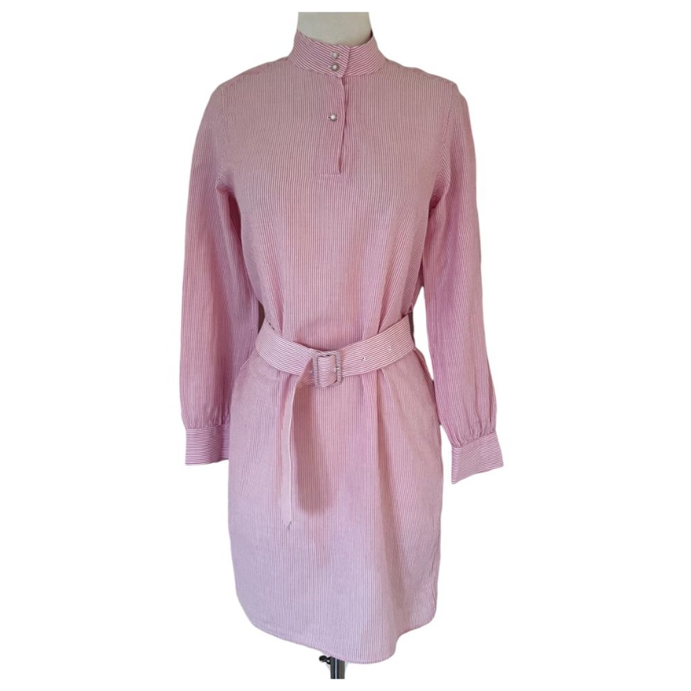 A.P.C. Striped shirt dress w belt sz S apc